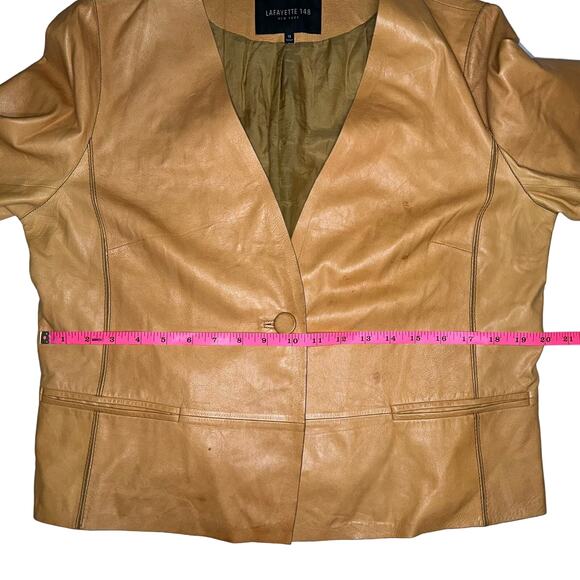 Lafayette 148 Genuine Leather Jacket Size 12 *Flawed - Picture 8 of 14